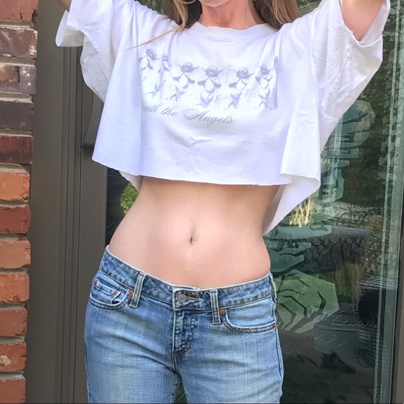 SOLD Vintage cropped tee Sleep With the Angels - Picture 2 of 9